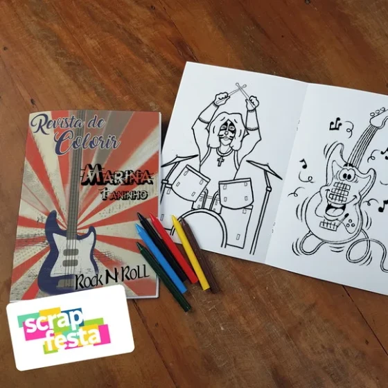 Revista Colorir + Giz de Cera Festa Rock'n Roll Musical