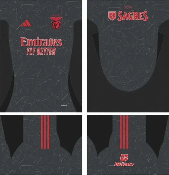 Arte Vetor Camisa Benfica Reserva 2024-25