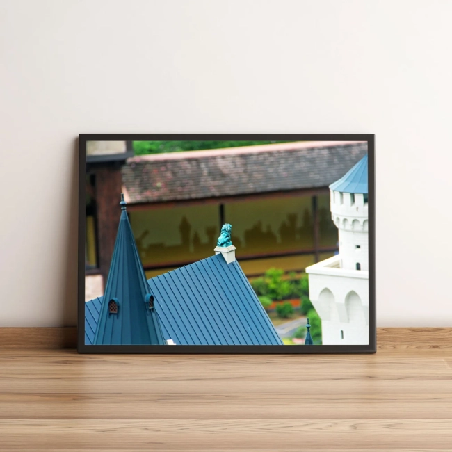 Quadro Torre de Castelo com Telhado Azul Decorativo 1520