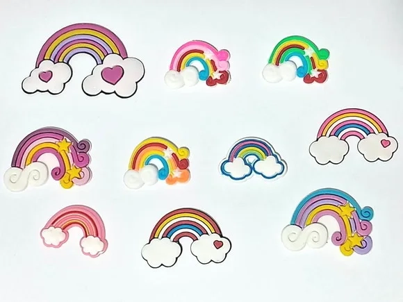 Apliques Arco-iris Emborrachado Pacote com 10 Unidades