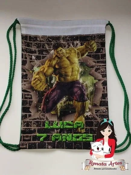 Mochila Personalizada Lembrancinha Hulk