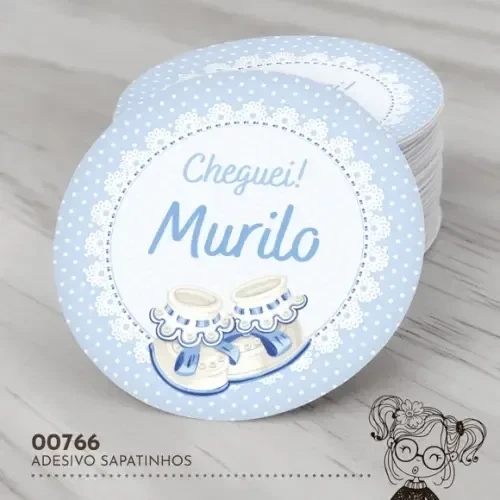 Adesivo Redondo Sapatinhos - 00766