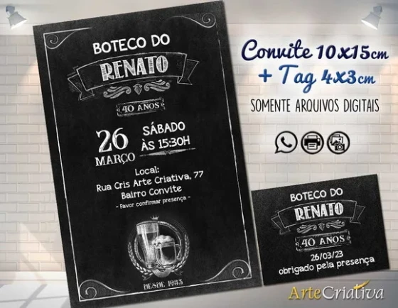Convite Digital C/tag Boteco Choop