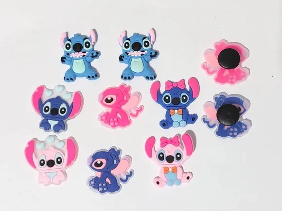 Stitch e Angel C/adaptador P/tênis ou Sandalia 8 Unidades
