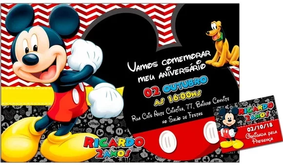 CONVITE DIGITAL C/TAG Mickey Mouse 2