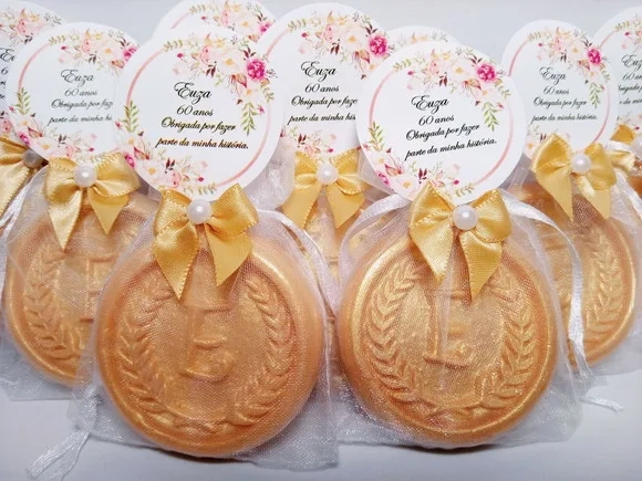 Lembrancinha 60 Anos, Sabonete Letra Inicial Personalizada