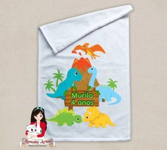 Toalhinha Personalizada Dinossauro Baby