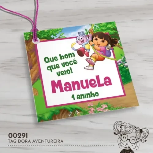 Tag Quadrada Dora Aventureira - 00291