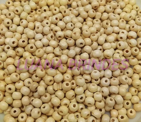Bola Madeira Envernizada 8mm Pacote com 100 Unidades