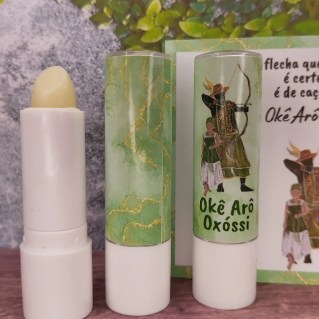 24 Lembrancinhas Personalizada Hidratante Labial Manteiga de Cacau Oxóssi - Odé  - FAZEMOS QUALQUER TEMA