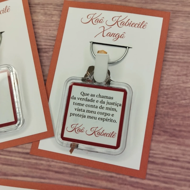 65 Unidades - Chaveiro Orixá Xangô Personalizado Lembrancinhas