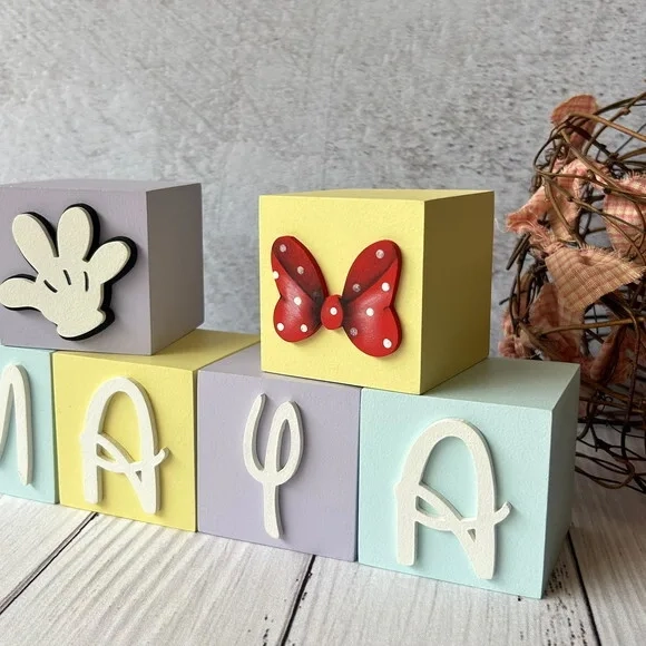 Disney Cubos 6x6cm - Decoração de Festa Infantil e Bebê