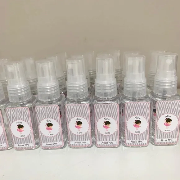 Álcool 70% Spray Lembrancinha aniversário bailarina