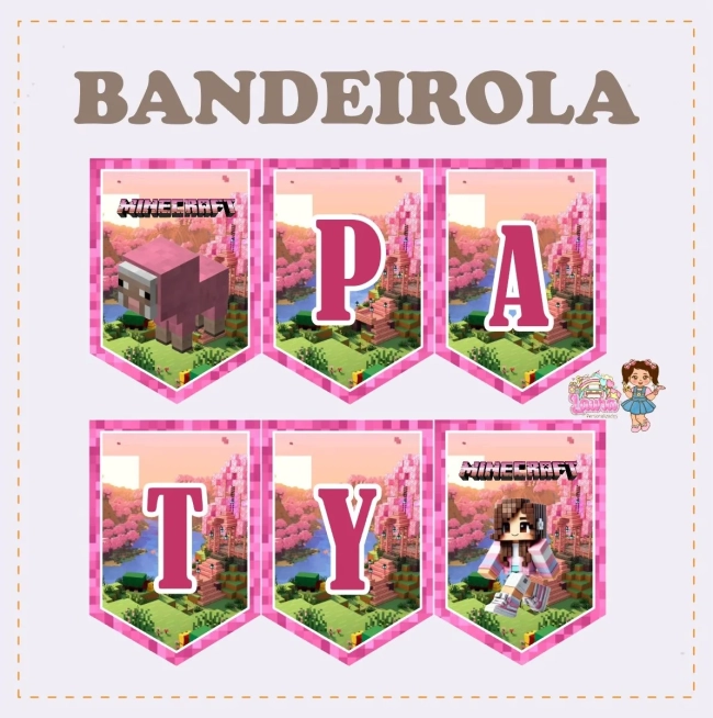 Kit Festa Só Um Bolinho MINICRAFT ROSA - Decoração de Festa