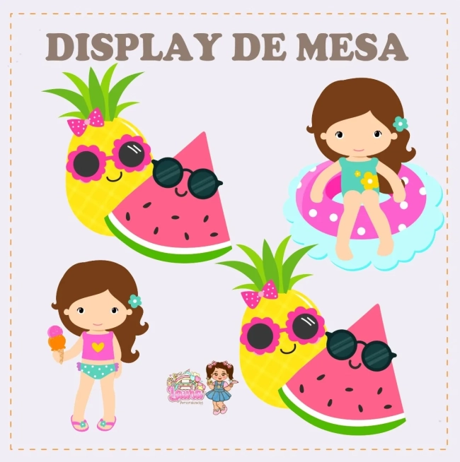 Kit Festa Só Um Bolinho POOL PARTY MENINA - Decoração de Festa