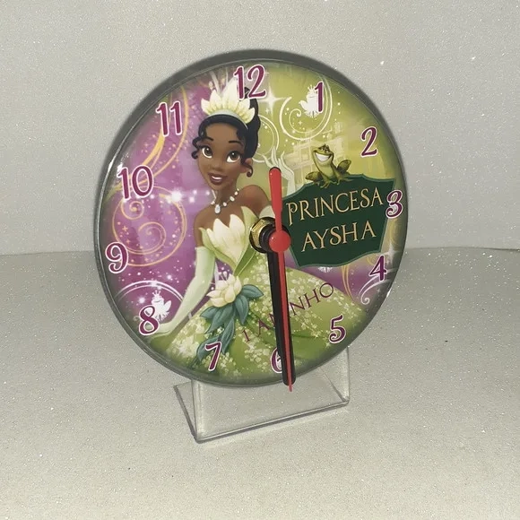 Relógio de Acrílico Princesa e o Sapo - Centro de Mesa
