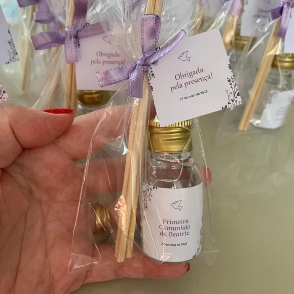 Lembrancinha p/ 1 Comunhão Aromatizador Divino Floral Lilás