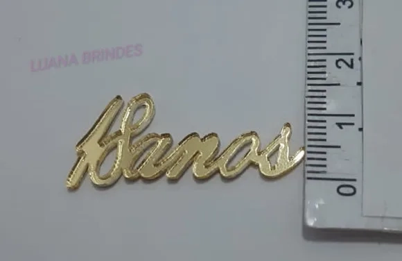 Aplique 18 Anos de Acrílico Espelhado Dourado Pacote 30 Unid
