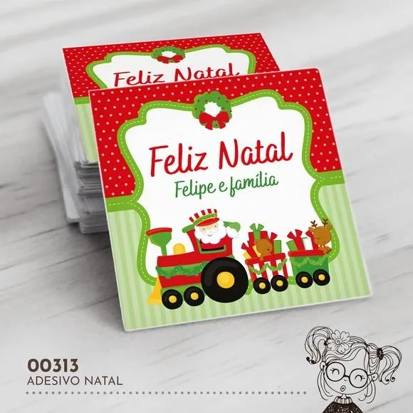 Adesivo Quadrado Natal - 00313