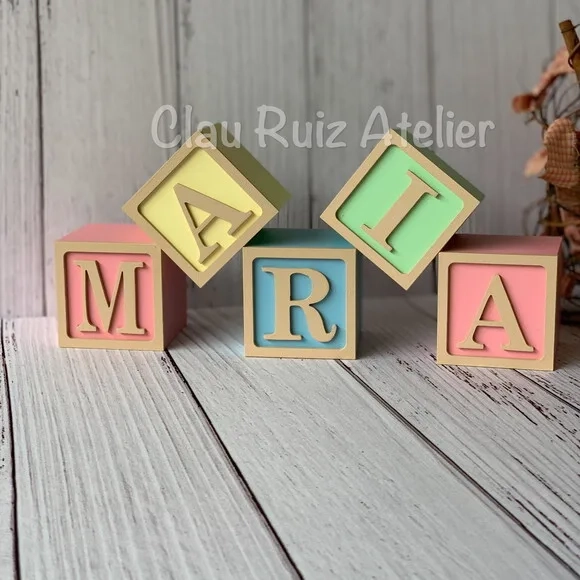 Decoração Bebê - Cubos 6x6cm Tons Terrosos Ts
