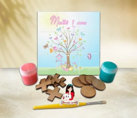 Jogo da Velha com Tinta Personalizado Jardim Encantado