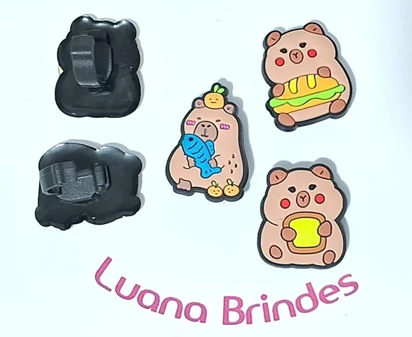 Pins para Cadarço Capivara Emborrachada Pacotes C/6 Unidades
