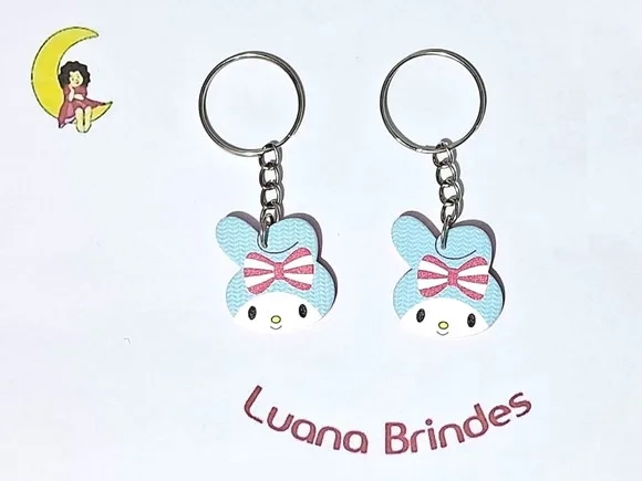Chaveiro My Melody Acrílico 2,8cm Pacote com 6 Unidades