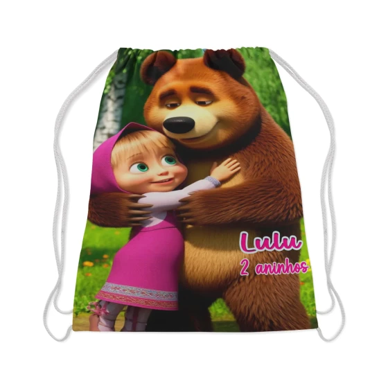 Mochilinha Personalizada para lembrancinhas da Marsha e o Urso