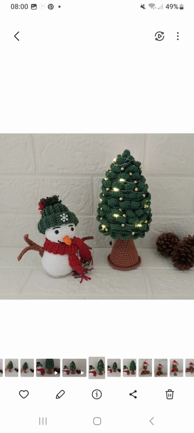 Pinheiro de Natal + Boneco de Neve amigurumi