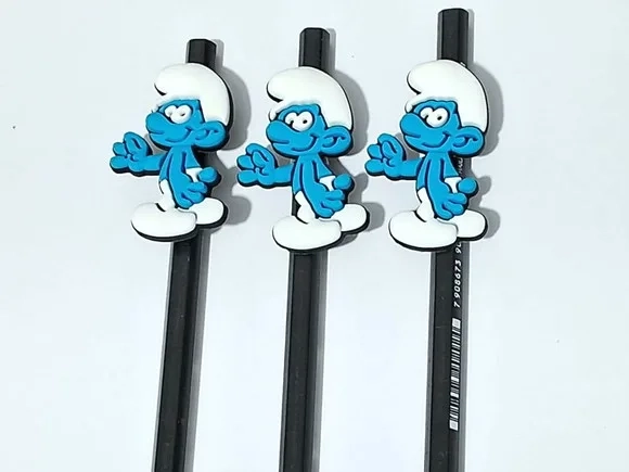 Lápis C/ponteira Smurf Emborrachado Pacote com 6 Unidades