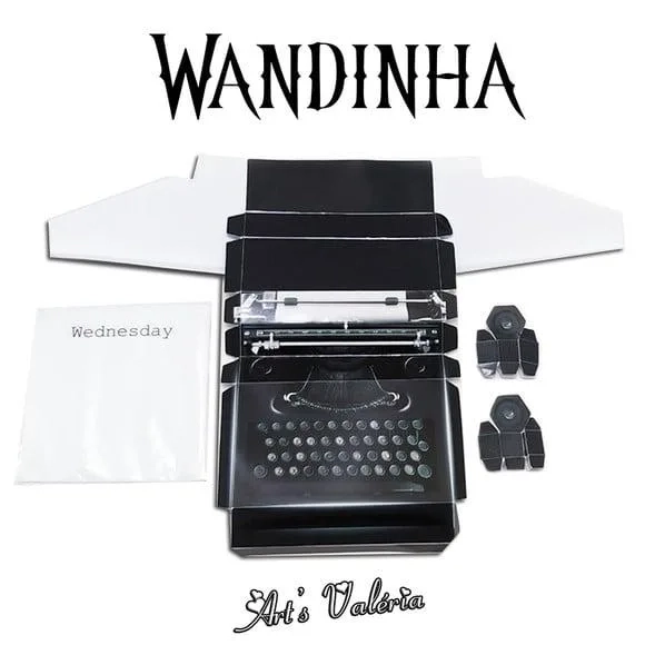 Máquina de Escrever Porta Rascunhos - Wandinha - Wednesday
