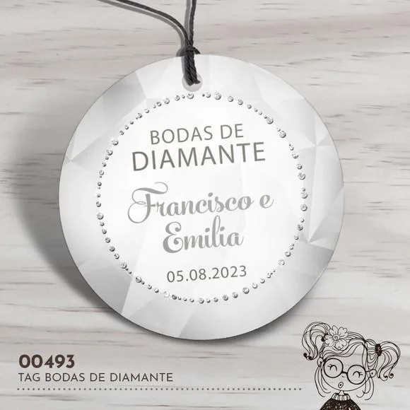 Tag Redonda Bodas de Diamante - 00493
