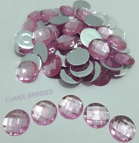 Chaton Rosa Redondo - 18mm - pct c/100 unidades