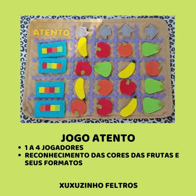 Kit de jogos de educação nutricional em feltro
