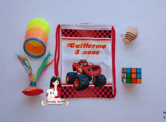 Mochila Brinquedos Retrô Tema Blaze Mosnters