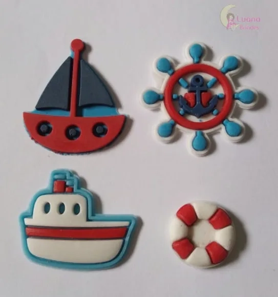 Apliques Mar Variados de borracha - pct c/12 unidades