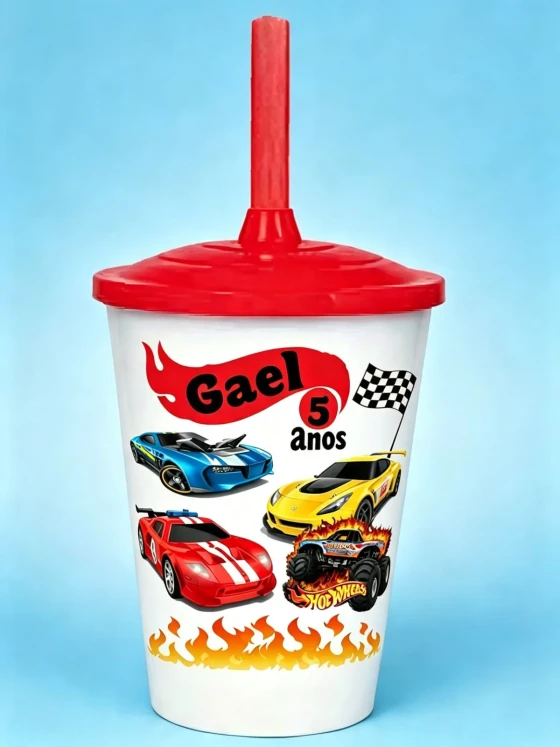 Copo Twister Personalizado Hot Wheels