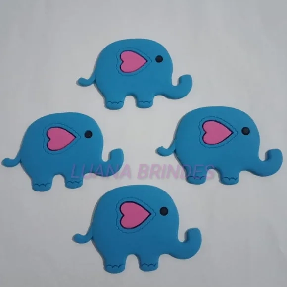 Aplique de Elefante Emborrachado - Pct com 5 Unidades