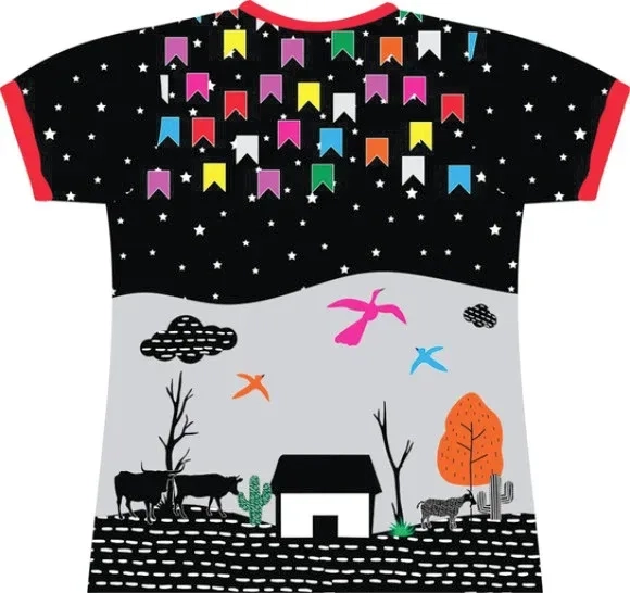 Camiseta Feminina Adulto Cordel Caipira