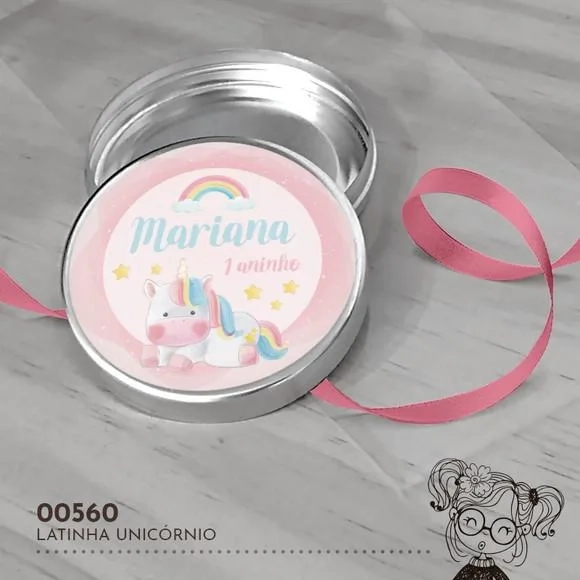 Latinha Adesivada Unicórnio - 00560