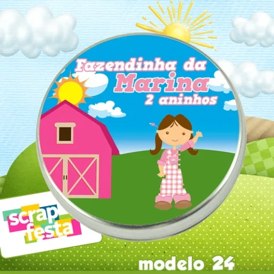 Latinhas Personalizadas Festa Fazendinha Menina Rosa