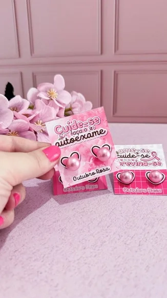 Tag para Brinco Outubro Rosa - Não Acompanha Brinco