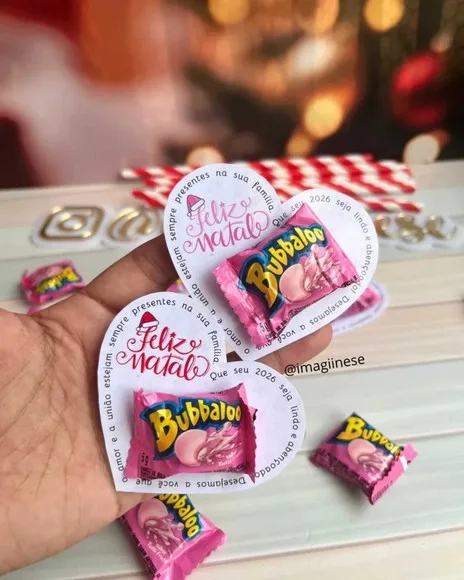 Card com Chiclete Bubbaloo - Natal