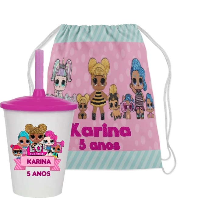 Kit Mochila e Copo Twister personalizado LOL
