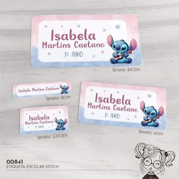Etiqueta Escolar Stitch - 00841