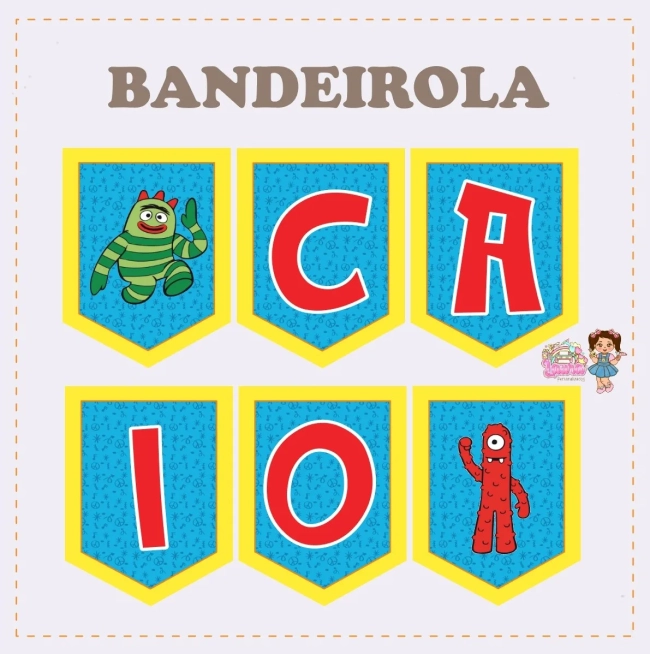 Kit Festa Só Um Bolinho YO GABBA GABBA - Decoração de Festa