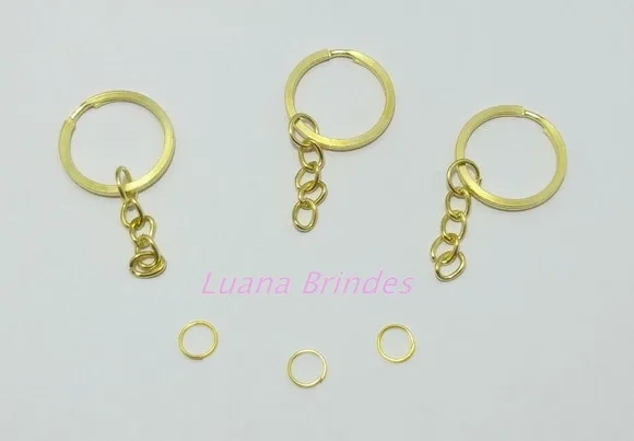 Argola Italiana 2,8cm Corrente e Elo Metal Dourado 30 Peça
