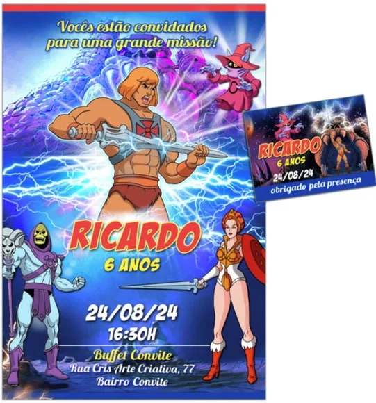 Convite Digital C/tag Master Universe He Man 4