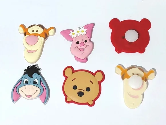 Ursinho Pooh C/adaptador para Crocs ou Tênis 8 Unidades