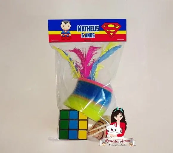 Kit Brinquedos Retrô Personalizado Tema Super Man